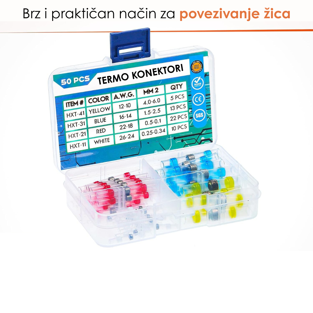 Termoskupljajući Konektori za Lemljenje (Set od 150 Komada)