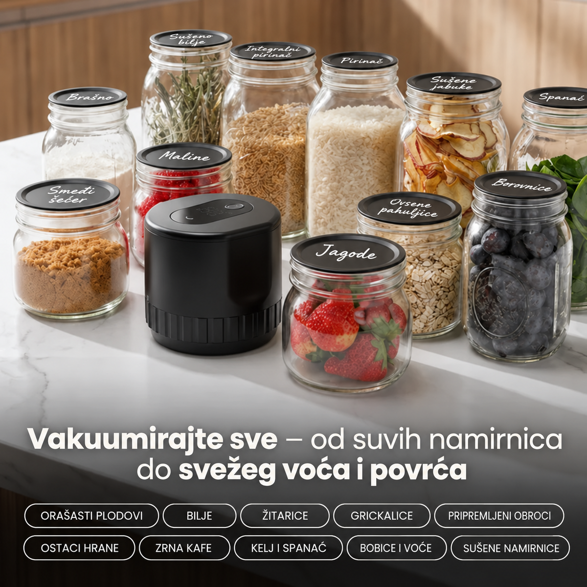 VacuumKit™ - Vakuumski Zatvarač Za Teglice