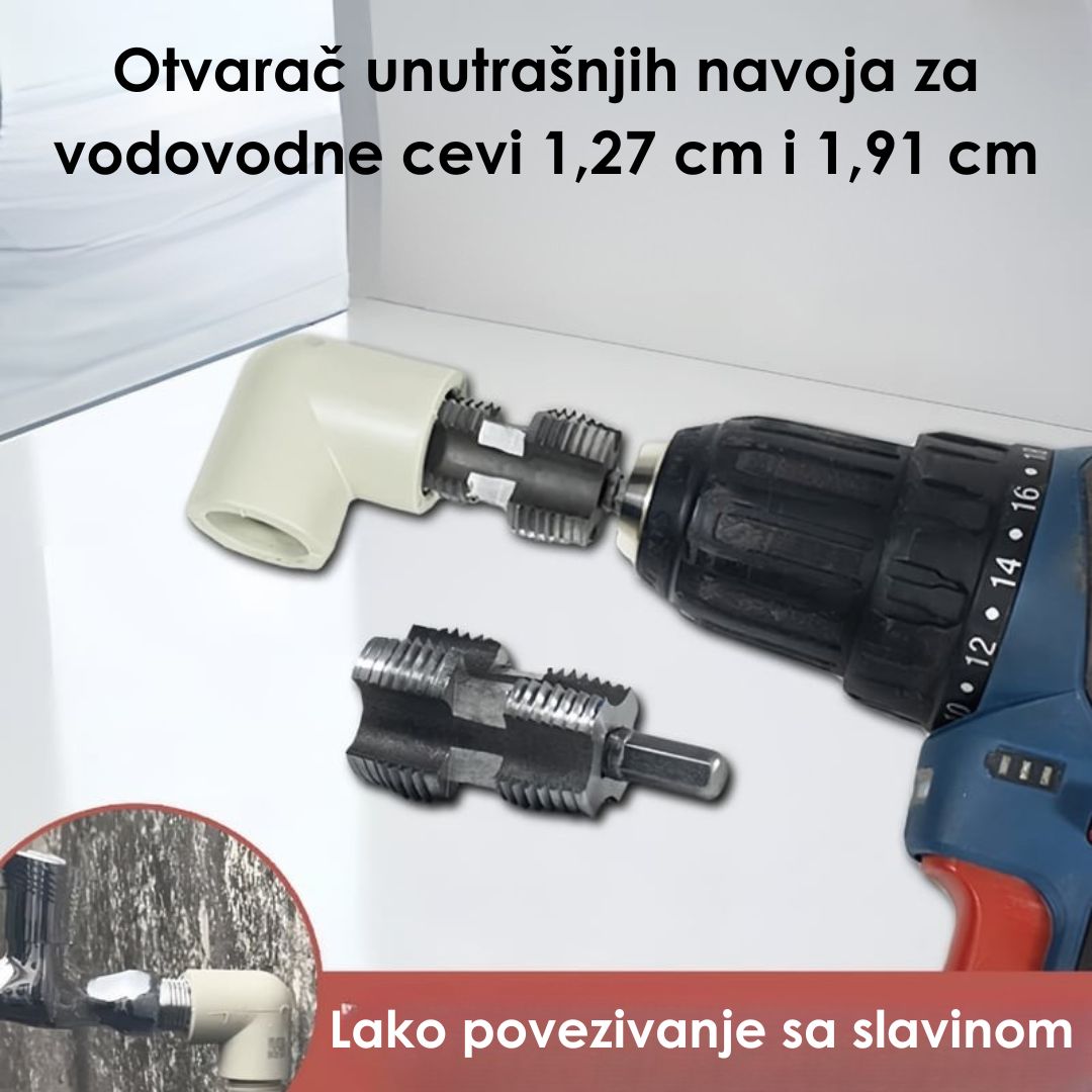 Komplet za Narezivanje Navoja na PVC Cevi