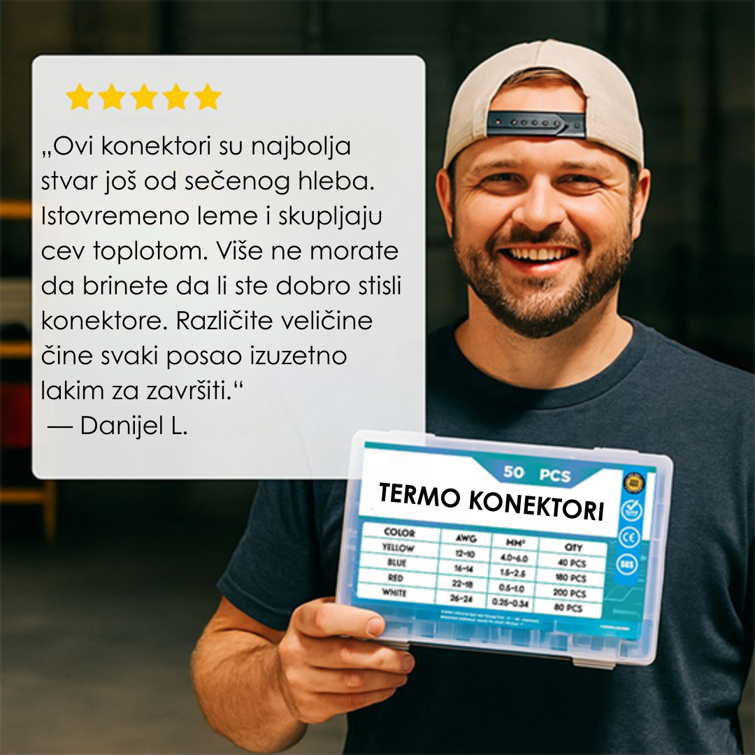 Termoskupljajući Konektori za Lemljenje (Set od 150 Komada)