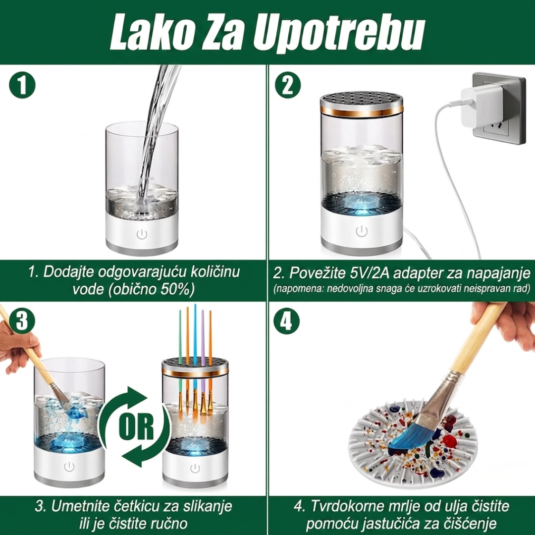 BrushClean™ – Električni Čistač za Četkice