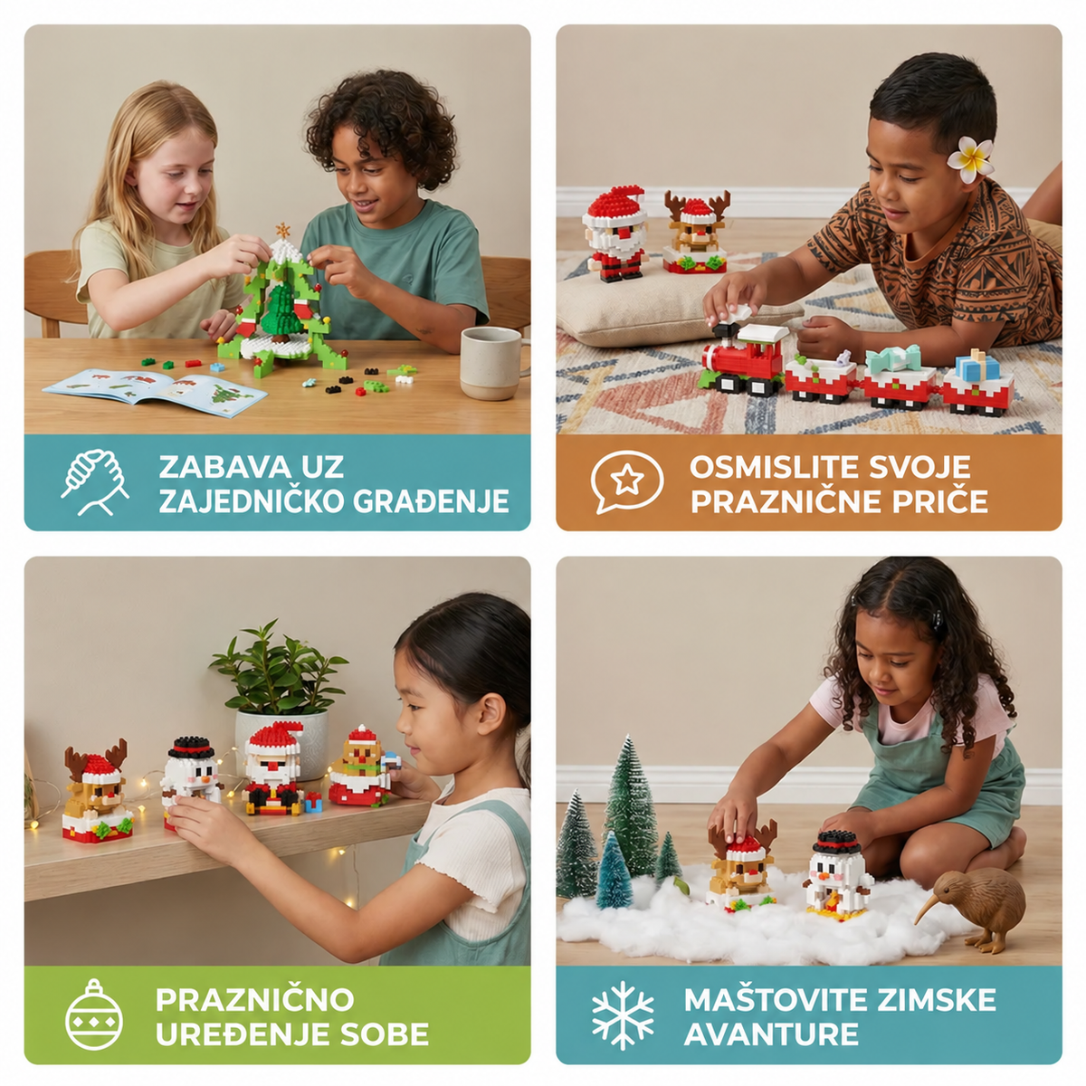 BuildingChristmas™ – Novogodišnje figure (Set do 4 Komada)