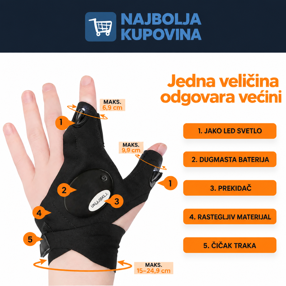 FingerGlow™ – LED Svetleće Rukavice
