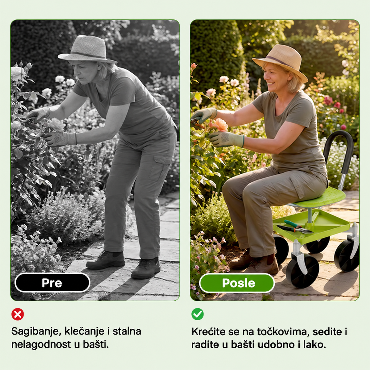 GardenRolling™ – Pokretna Stolica Za Baštu