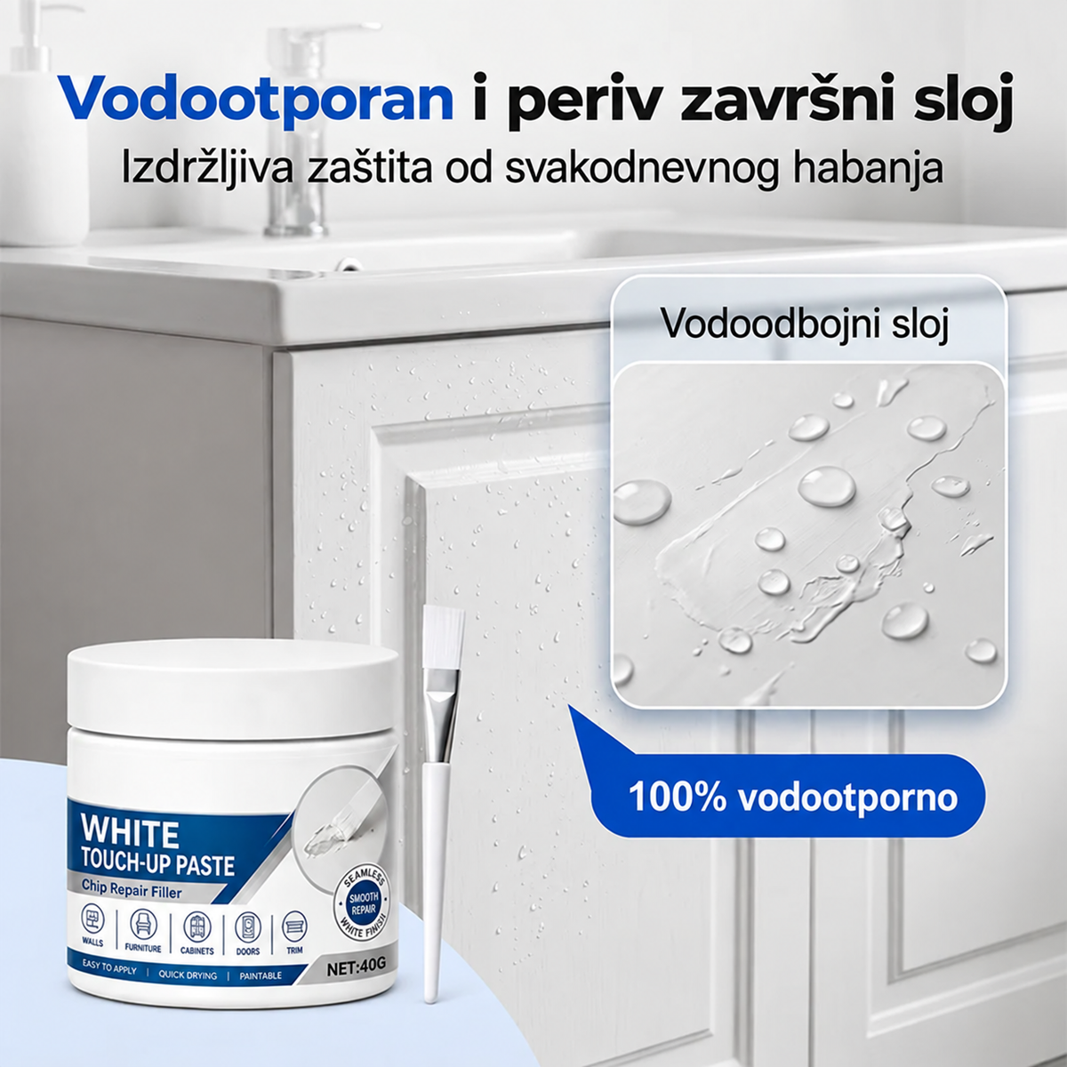 WhiteFurniture™ – Pasta za retuširanje belog nameštaja