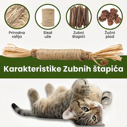PurSticks™ – Prirodni Zubni Štapići za Mačke (Set od 5 Komada)