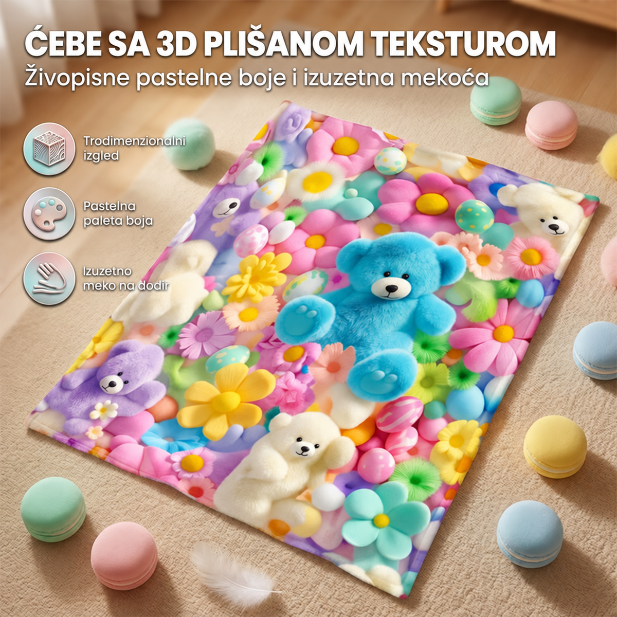CuddleCloud™ – Mekano Ćebe Plišani Meda