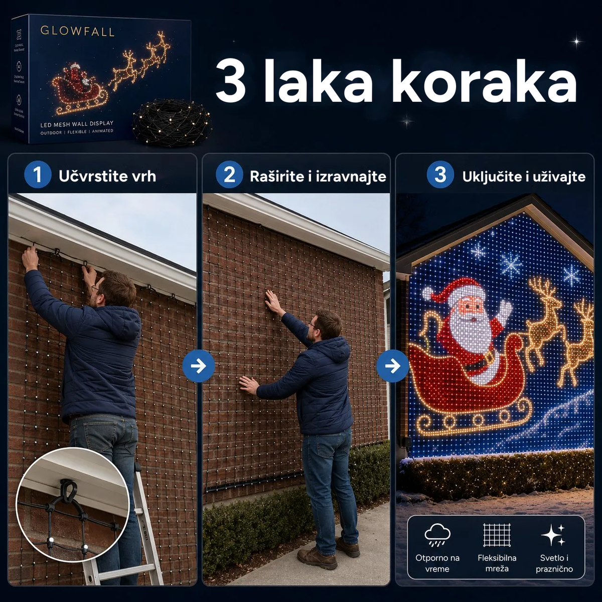MerryMesh™ – Zavesa Dekoracija Za Novu Godinu