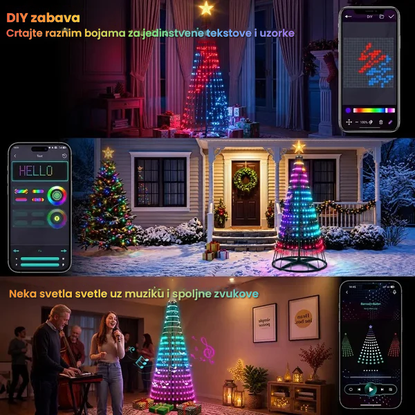 SyncGlow™ – Interaktivne Lampice Za Jelku