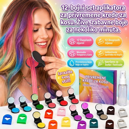 ColorSwipe™ – Krede Za Kosu Za Devojčice (Set od 12 Boja)