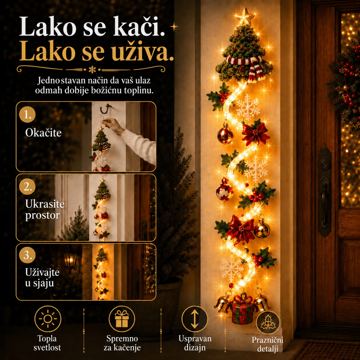 MerryCascade™ – Novogodišnja Dekoracija Za Vrata