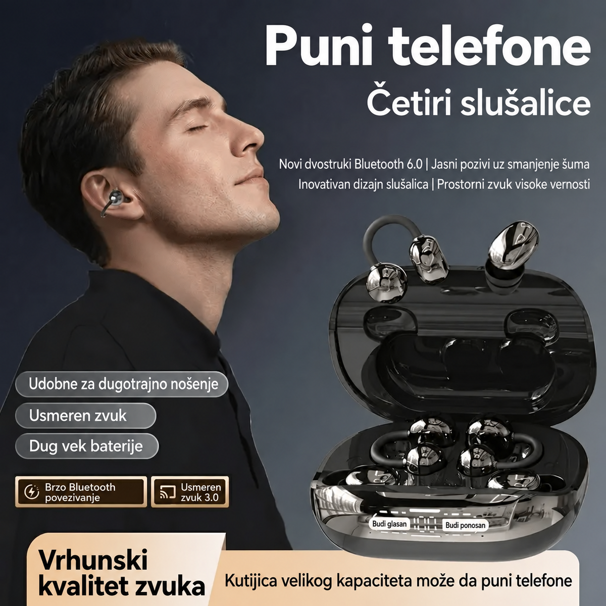 PowerBuds™ – 3 u 1 WiFi Slušalice