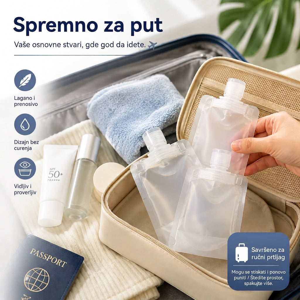 SqueezeMate™ – Set Putnih Kesica za Kozmetiku 30ml (10 Komada)