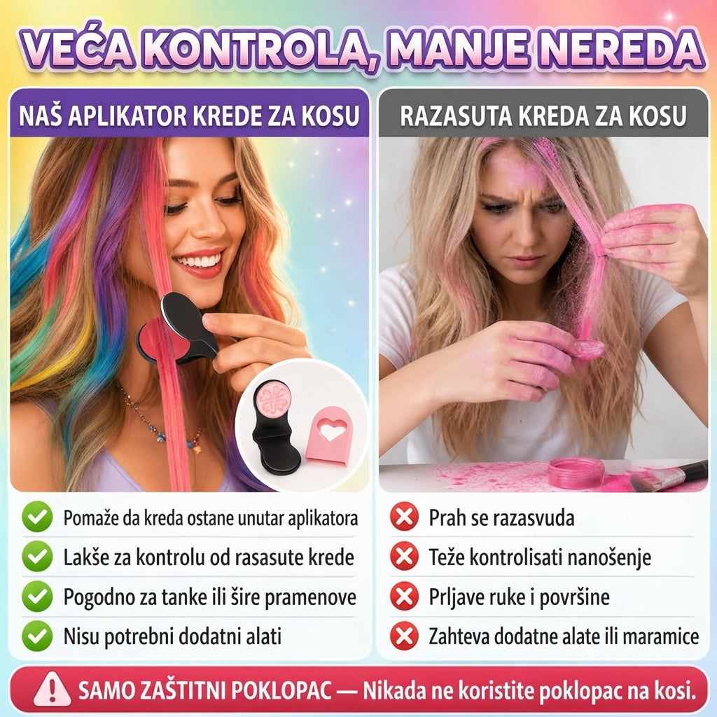 ColorSwipe™ – Krede Za Kosu Za Devojčice (Set od 12 Boja)